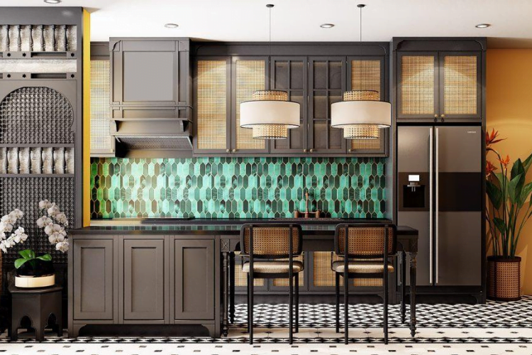 Trang trí phòng bếp Indochine sang trọng sẽ khiến không gian bếp của bạn trở nên đặc biệt hơn. Sử dụng các tinh hoa văn hóa dân tộc Nhật Bản, Trung Quốc và Việt Nam kết hợp với các chất liệu như gỗ, đá, đồng và kim loại, bạn sẽ có một không gian trang trí bếp đẳng cấp và hoạt động hiệu quả.