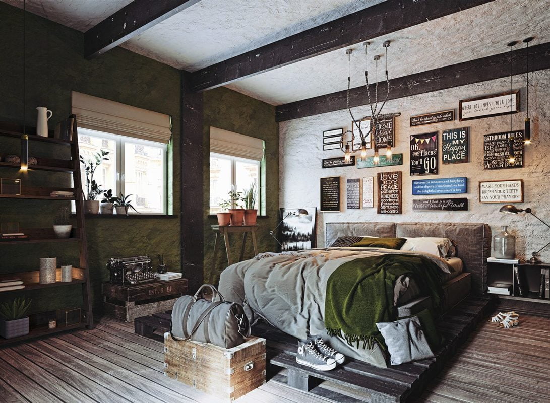 Phòng ngủ mang phong cách vintage