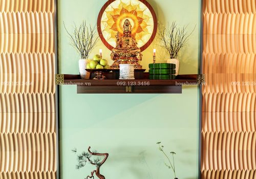 Mẫu bàn thờ treo tường theo phong thủy BTTR-001