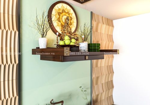 Mẫu bàn thờ treo tường chung cư BTTR-004