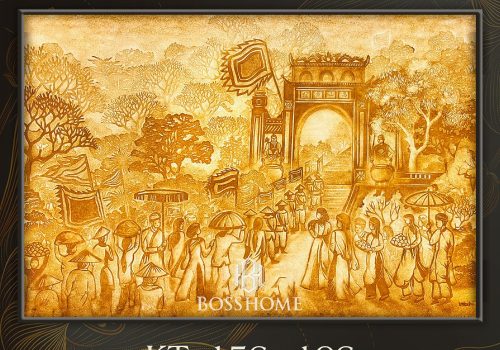 Tranh trúc chỉ phòng thờ phong cảnh phong thủy BTTC-016