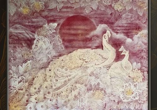 Tranh trúc chỉ phòng thờ phong thủy BTTC-050