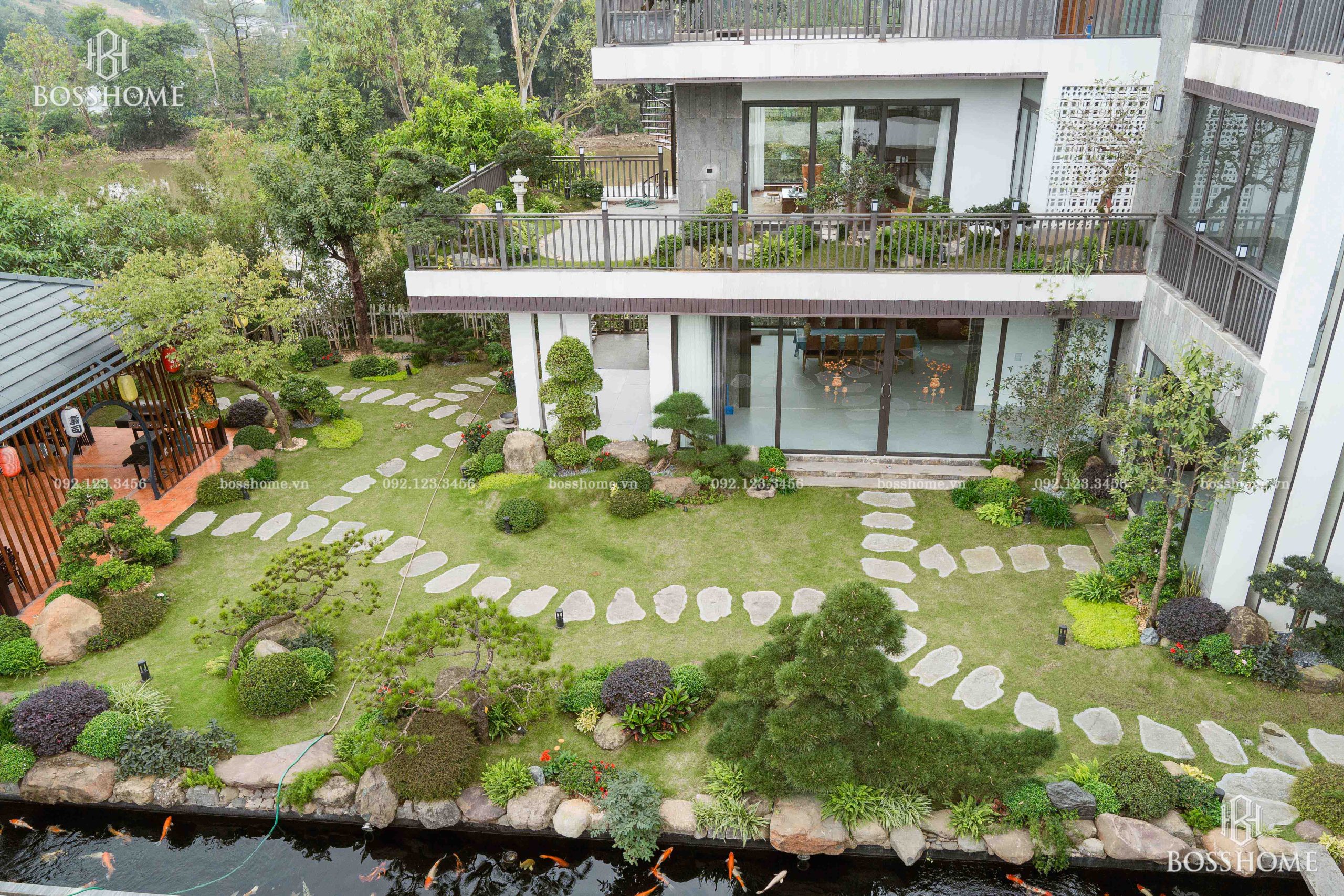 Dự án sân vườn được Bosshome Landscape thiết kế riêng theo hiện trạng công trình